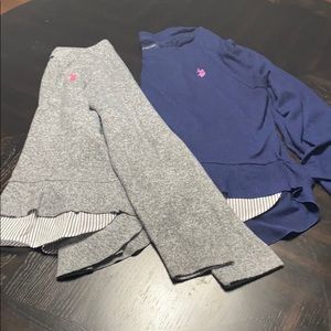 (2) sweaters with shirttail hem size XL